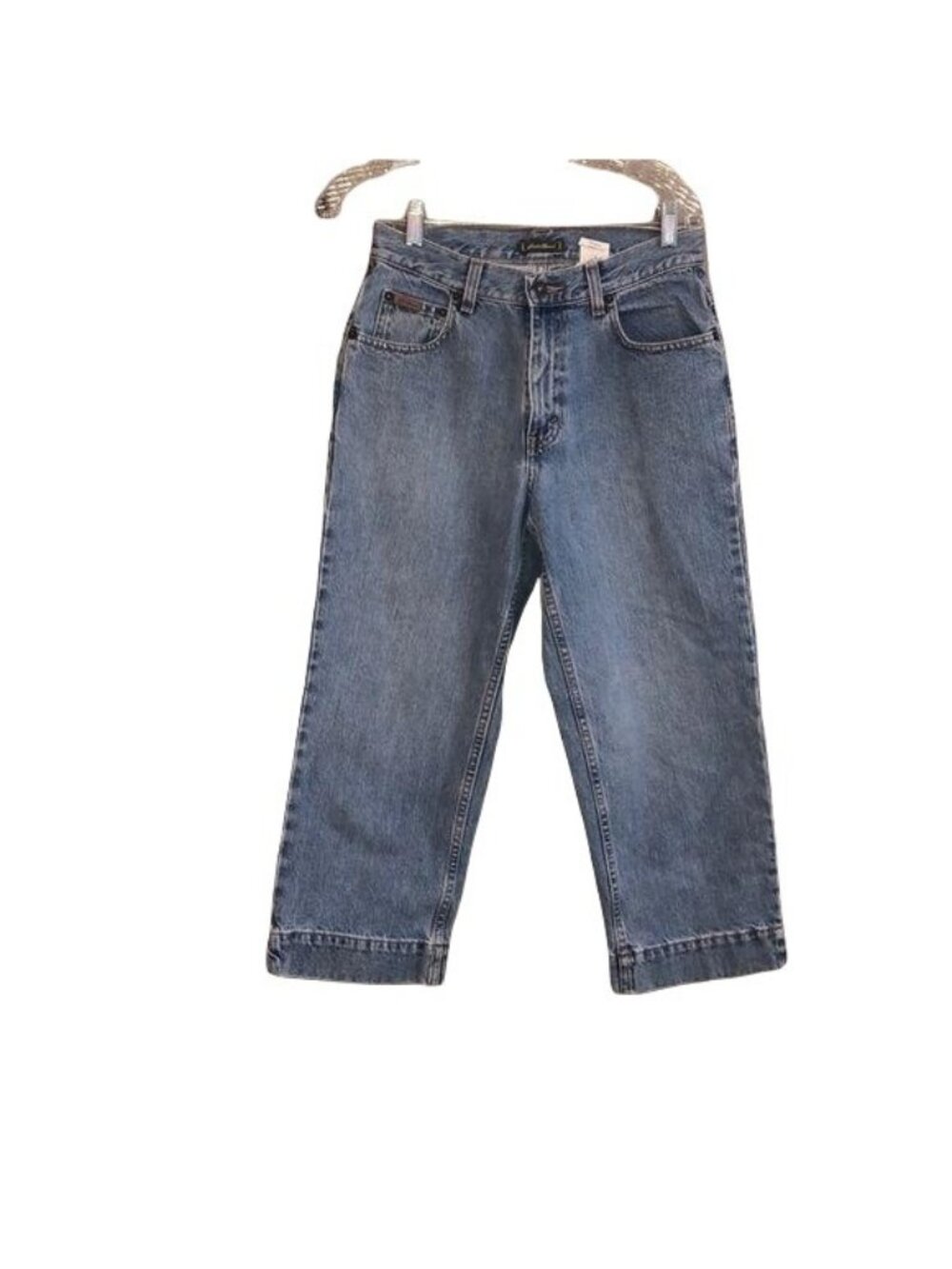Eddie Bauer Womens Cotton Cropped Jeans Size 6 Blue Denim Relaxed Fit